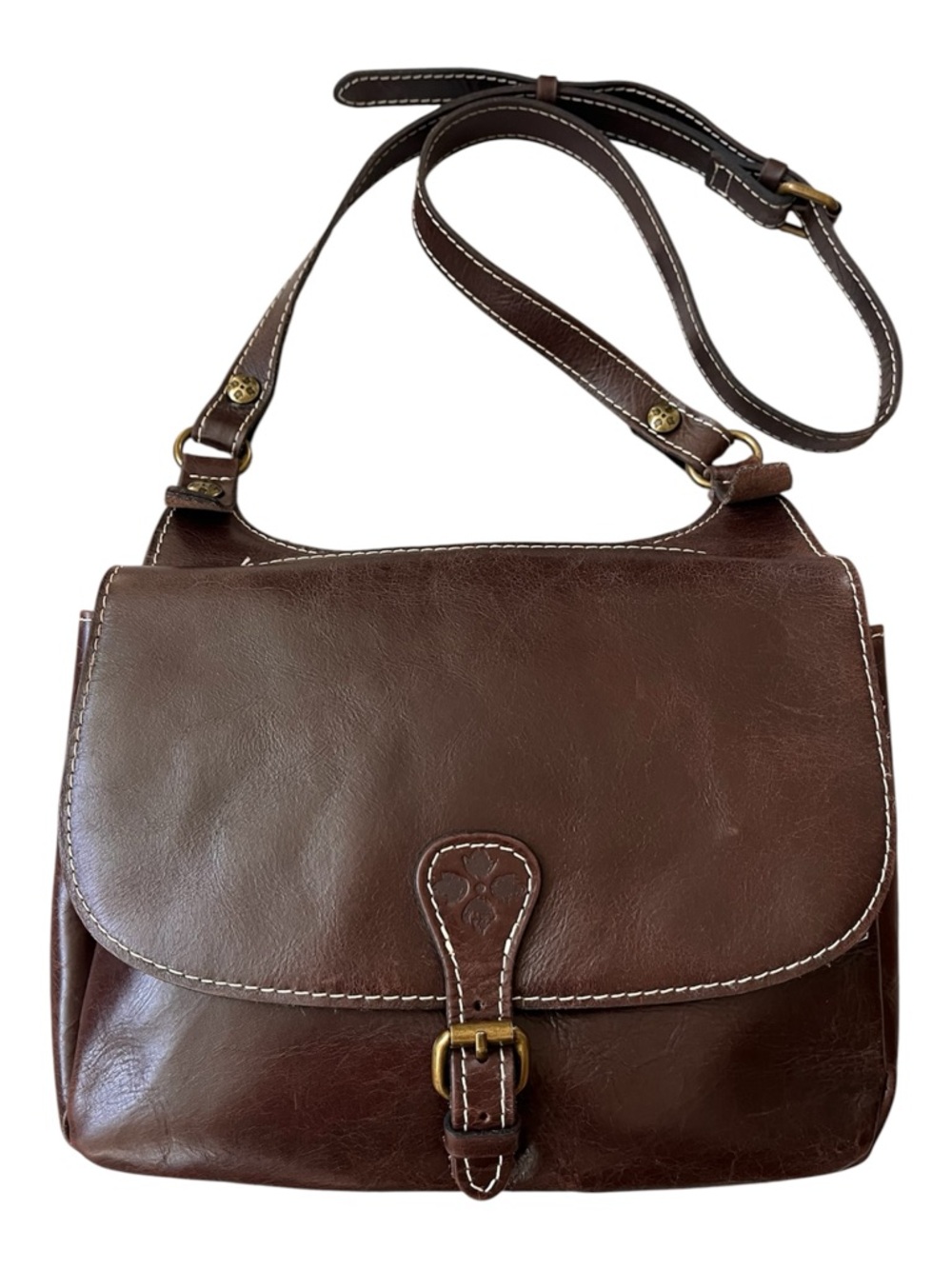 Patricia Nash London Saddle Bag in Dark Brown Italian Leather
